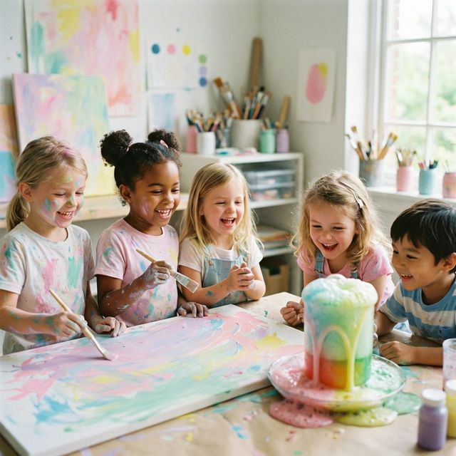 Nuestro equipo y niños trabajando juntos